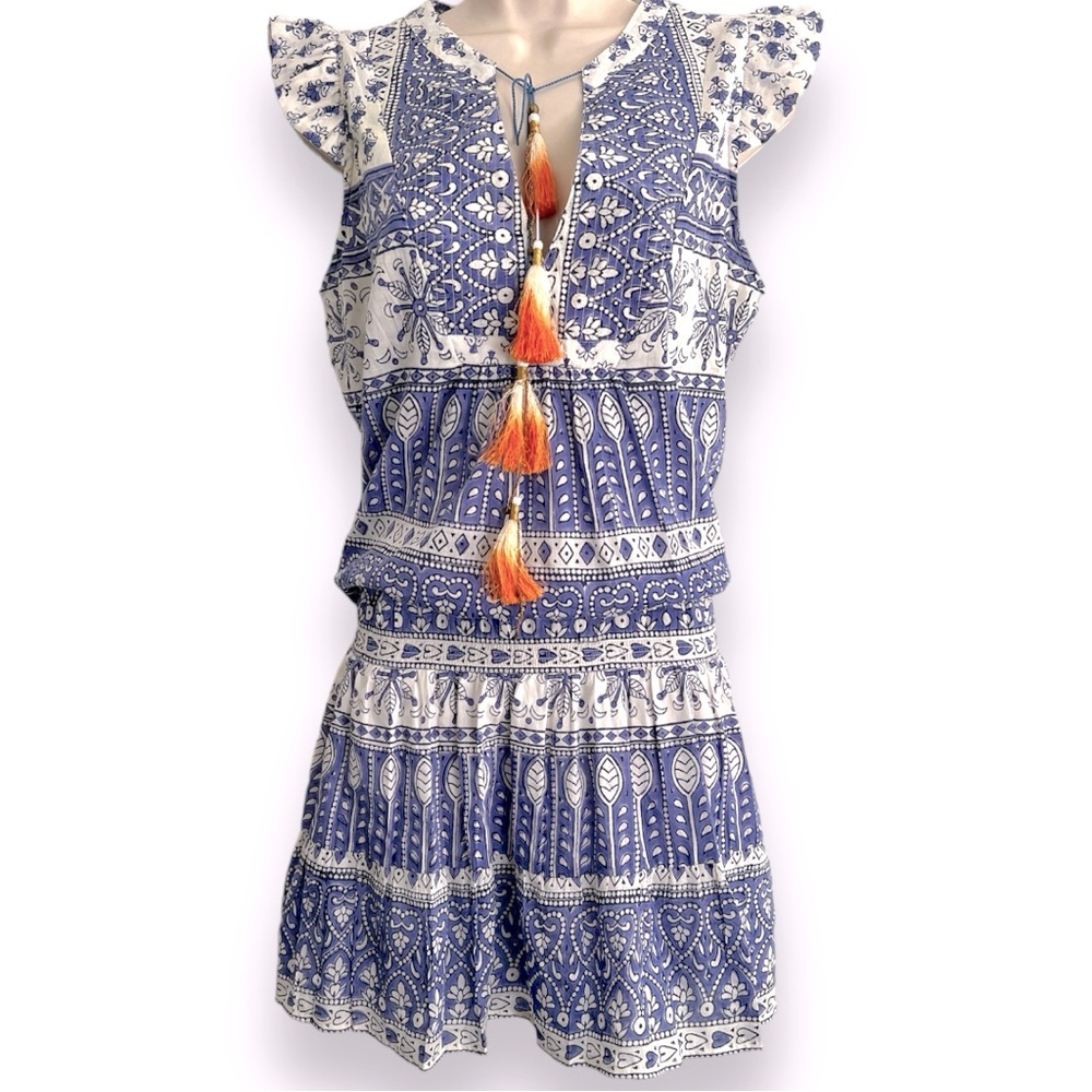 Bell by Alicia Bell Lola Flounce Silk Mini Dress Size Medium